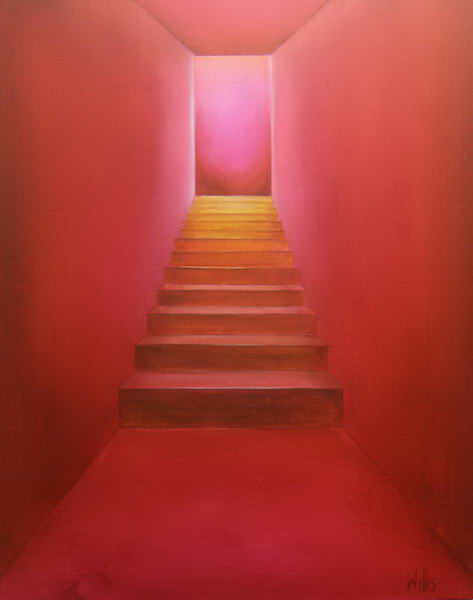 painting, 13 Steps, acrylic, 125 x 100 cms