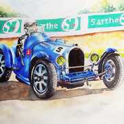 Bugatti 35B being cornered here at La Sarth,at Le Mans