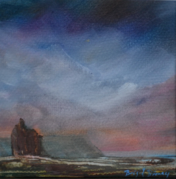painting, The Storm In Millaghmore, acrylic on board, 10 x 10 ins