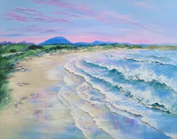 painting, Enniscrone Beach, acrylic, 76 x 61 cm
