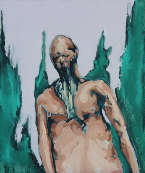 painting, Figure In Forest, oil on canvas, 60 x 50 cm
