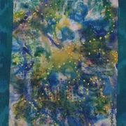 Green in Rain,Textile-Painted,embroidered