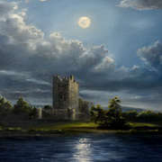 Moon over Ross Castle Killarney