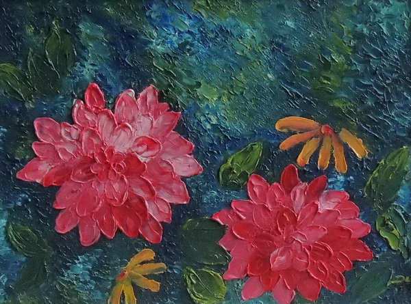 painting, Bloom, oil impasto on canvas, 30 x 40 cms