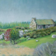 1943 Connemara Cottage,oil on panel