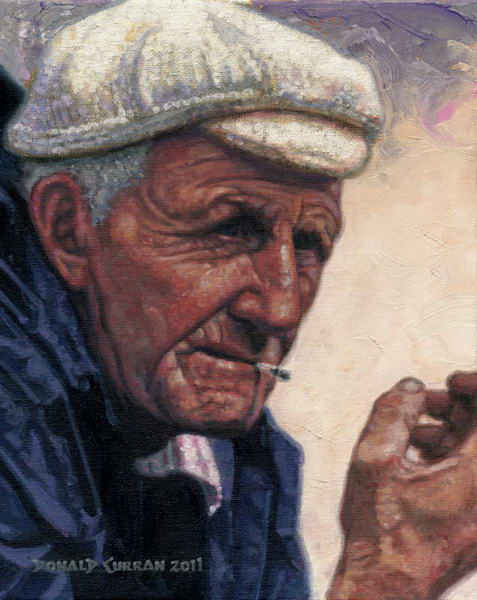 painting, Aran Islands Man, oil on canvas, 10 x 8 ins