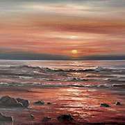 Irish art | Wild Atlantic Sunset,Candoolin,Connemara by Eileen Meagher | Irish artist