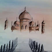 Taj Mahal Misty Morning