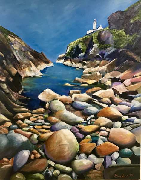 painting, Fannah Lighthouse, acrylic, 61 x 76 cms