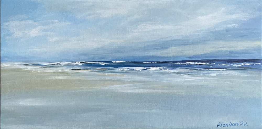 painting, Whispering Sands, acrylic framed, 34 x 54 cms