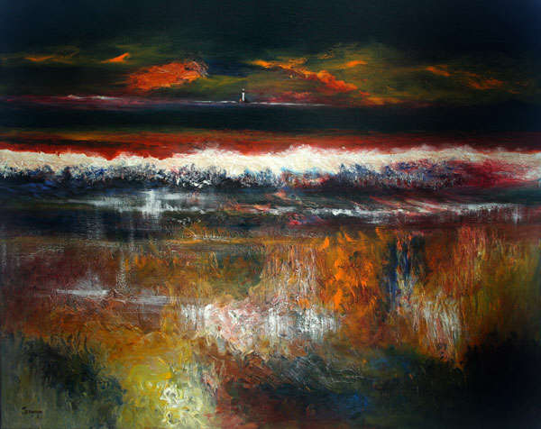 painting, Looking Out to Fastnet, oil on canvas, 88 x 70 cm
