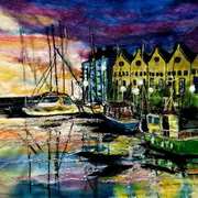 Dusk At The docks,needle felting Dusk At The docks,needle felting