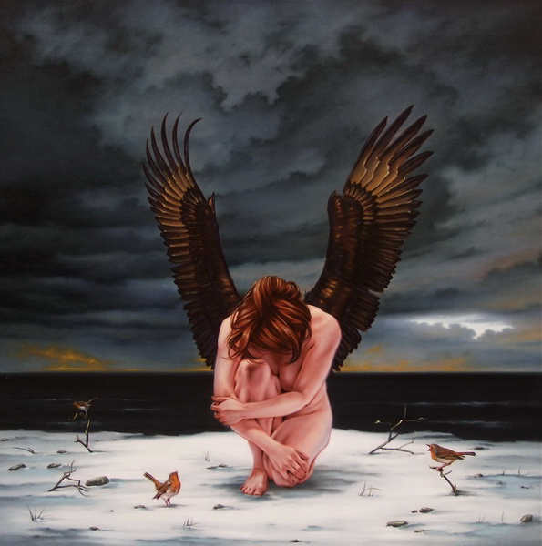 painting, The Torment of winter, oil on canvas, 100 x 100cm
