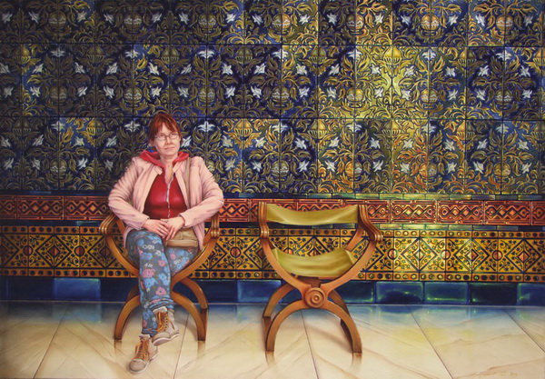 painting, Waiting for The Narcissist, oil on canvas, 60 x 100 cm