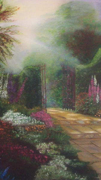 painting, Garden of Grace, oil, 16x20 ins