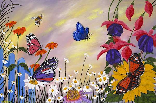 Artwork - Butterflies and Bees... by Louise Harrison