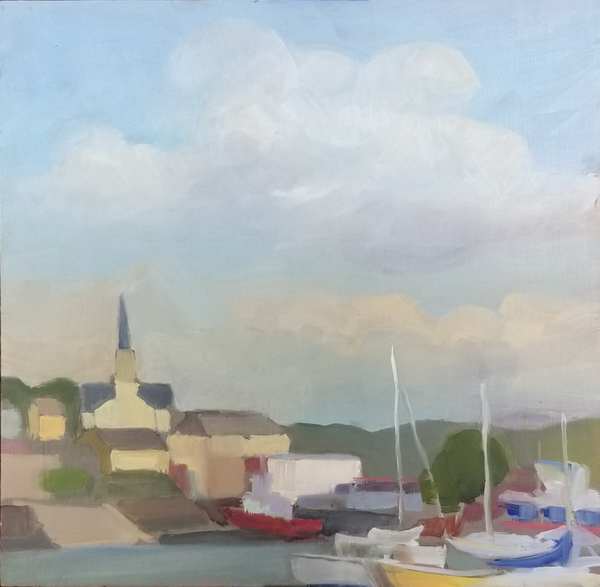 painting, Killybegs Harbour, oil, 30 x 30 cm