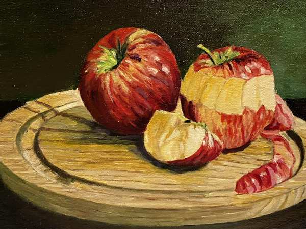 painting, Apples, oil, 14 x 10 inches