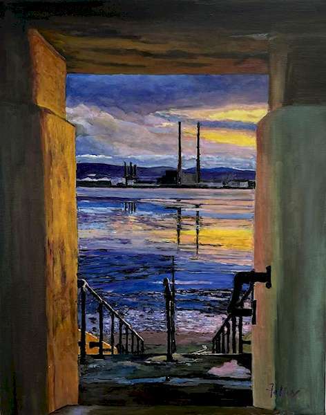 painting, At Dollymount, oil on canvas, 35 x 45 inches