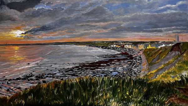 painting, Lahinch Sunset, oils, na