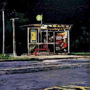 Irish art | Bus Stop,St. Malogas Balbriggan by Marie Fallon | Irish artist