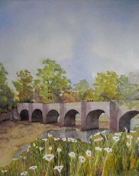 painting, Castle Bridge, buncrana, Co Donegal.