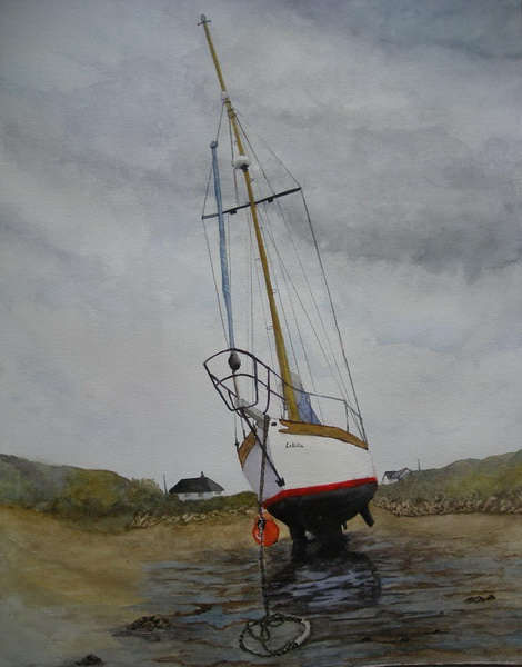 painting, Safe Harbour., limited edition signed print., 28 x 33cms