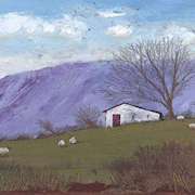 Irish art | Sheep in the Back Field by Micheal O'Muirthile | Irish artist