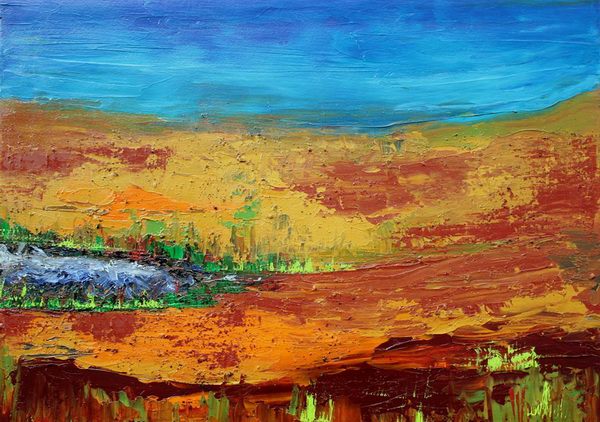 painting, Bog Pool on Knock Road, oil on canvas, 50 x 61 cm