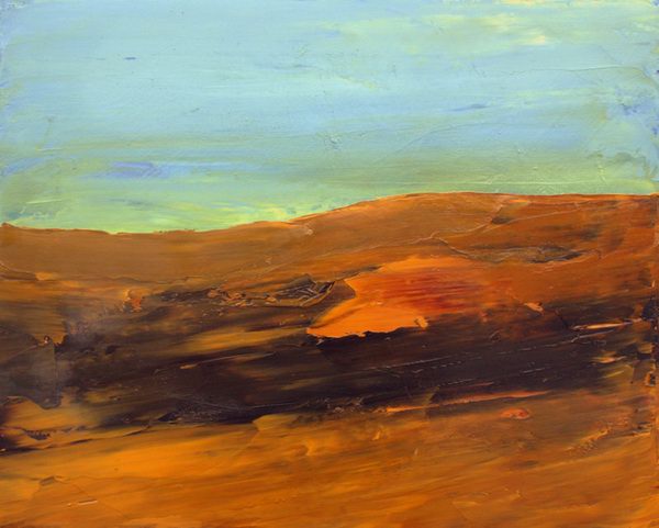 painting, Bog Up Slieve Beagh, oil on canvas, 33 x41 cm