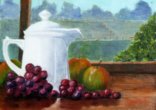 painting, Still Life, oil on canvas board, 5 x 7 inches