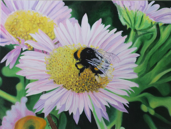 painting, Bumble 5, oils, 24 x 18 ins