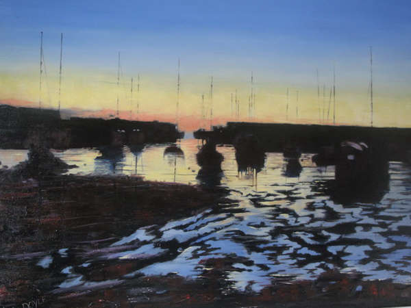 painting, Dawn Bray Harbour, oils, 80 x 59cm