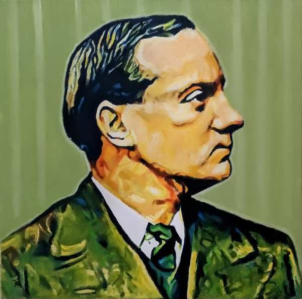 painting, Padraig Pearse, oils, 16 x 16 inches