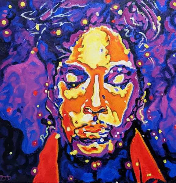 painting, Prince, oils, 16 x 16 inches
