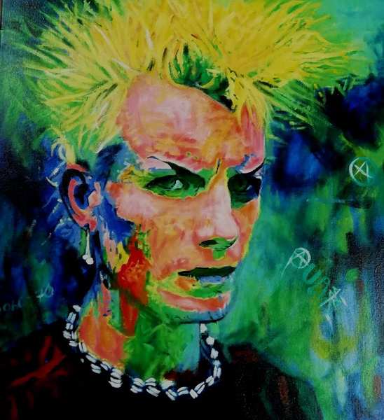 painting, Punk, oils, 50 x 50 cm