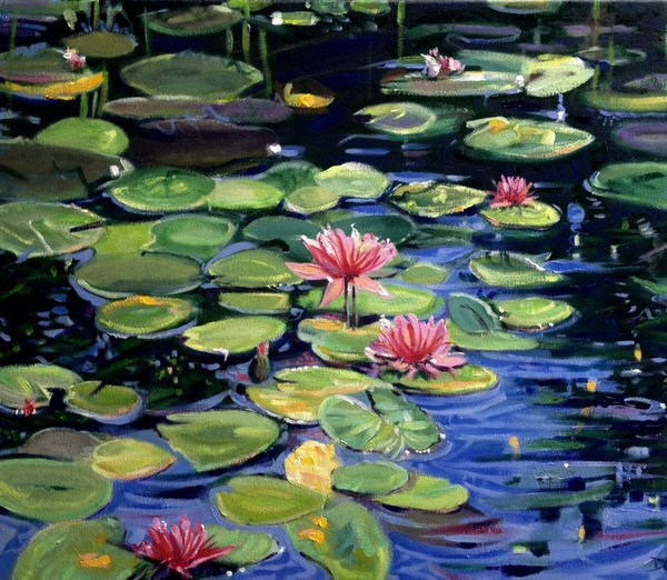 painting, Water lilies, oils, 20 x 16 inches