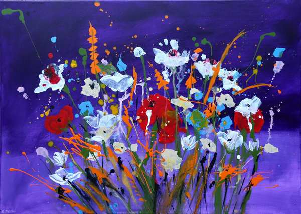 painting, Field Flowers 2, acrylic, 50 x 70 cm