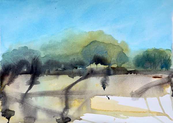 painting, Mid summer, watercolour, 29 x 42 cm