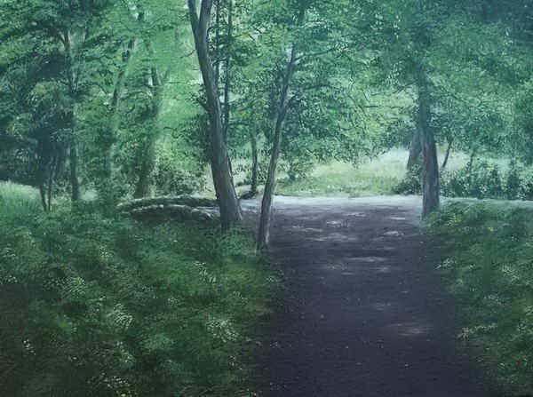 painting, woods and water, oil on stretced canvas, 70cm x 50cm