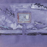 Panel In A Blue,Purple Landscape