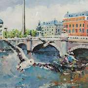 Irish art | O'Connell Bridge Dublin City by Sean Lorinyenko | Irish artist