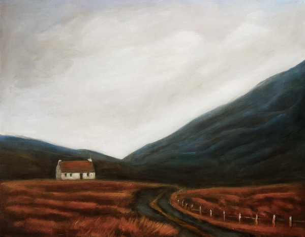 painting, Mountain Dwelling, acrylic, 35 x 45 cm