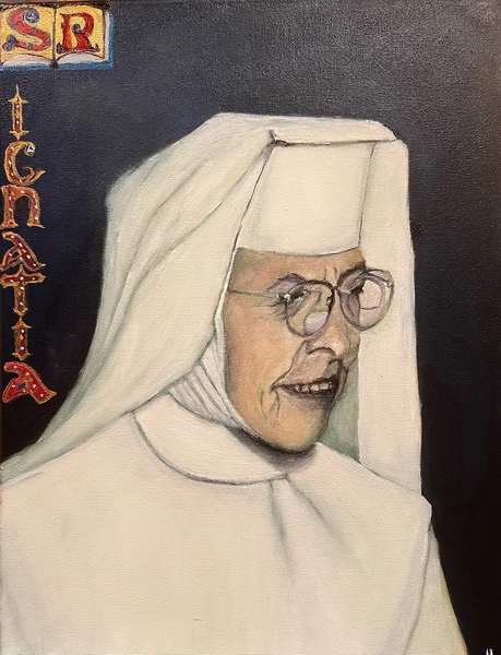 painting, Sister Ignatia, oil on canvas, 12 x 18 inches