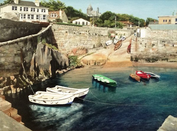 painting, Dalkey Harbour, oil, 18 x 24 inch
